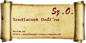 Szedlacsek Oxána névjegykártya